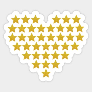 Gold stars in heart shape Sticker